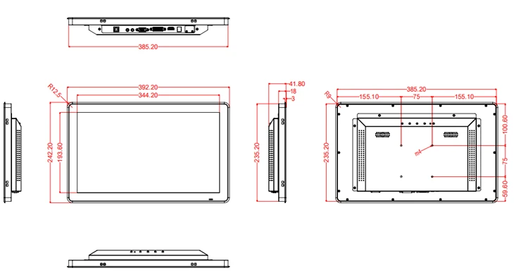 15.6 Inch Screen Touch Embedded Monitor